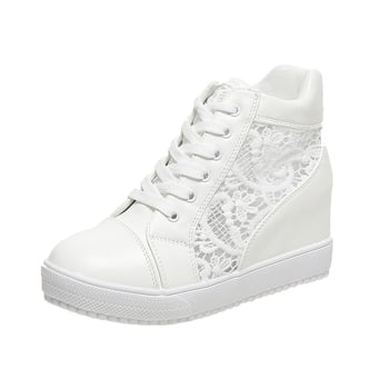 Pantofi sport albi cu șireturi, eleganți și toc plat, vara 2026, noi, eleganți, cu șireturi, cu toc plat, pantofi sport din plasă respirabilă, pantofi casual pentru femei cu șireturi