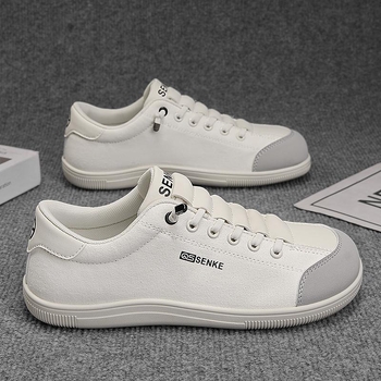 Par stil jesenje prozračne slip-on platnene tenisice, bijele casual sportske cipele