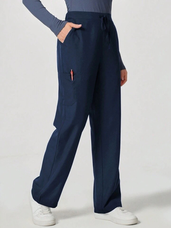Pantaloni subțiri de vară pentru femei, croială dreaptă, poliester, absorbție a umezelii, pantaloni de lucru casual