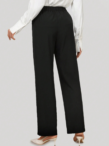 Pantaloni subțiri de vară pentru femei, croială dreaptă, poliester, absorbție a umezelii, pantaloni de lucru casual