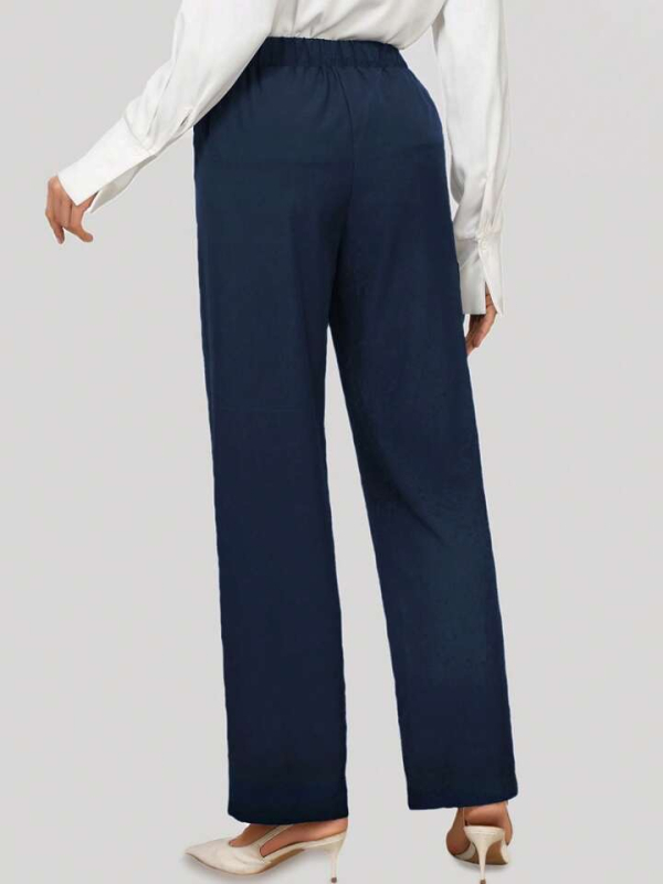Pantaloni subțiri de vară pentru femei, croială dreaptă, poliester, absorbție a umezelii, pantaloni de lucru casual
