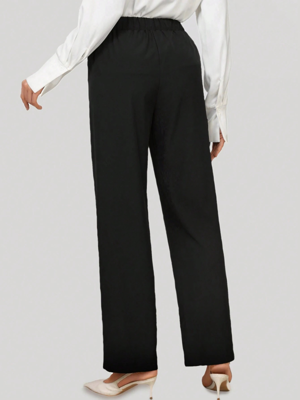 Pantaloni subțiri de vară pentru femei, croială dreaptă, poliester, absorbție a umezelii, pantaloni de lucru casual