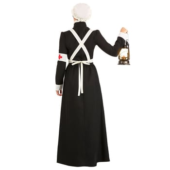 Halloween kostým sestry s červeným krížom, kostým služobníčky na cosplay, dlhé šaty na scénu