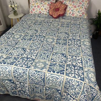 100% bavlnená quiltovaná plachta na posteľ, americký štýl, kvetinový vzor, twill tkanina, moderný minimalistický štýl