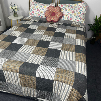 100% bavlnená quiltovaná plachta na posteľ, americký štýl, kvetinový vzor, twill tkanina, moderný minimalistický štýl