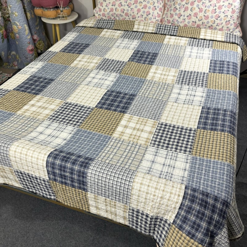 100% bavlnená quiltovaná plachta na posteľ, americký štýl, kvetinový vzor, twill tkanina, moderný minimalistický štýl