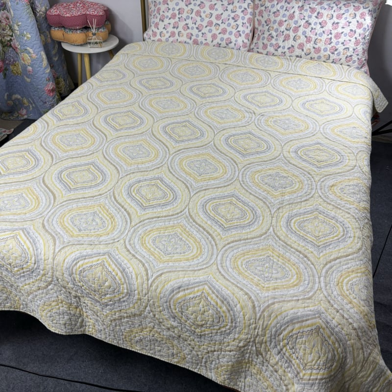 100% bavlnená quiltovaná plachta na posteľ, americký štýl, kvetinový vzor, twill tkanina, moderný minimalistický štýl