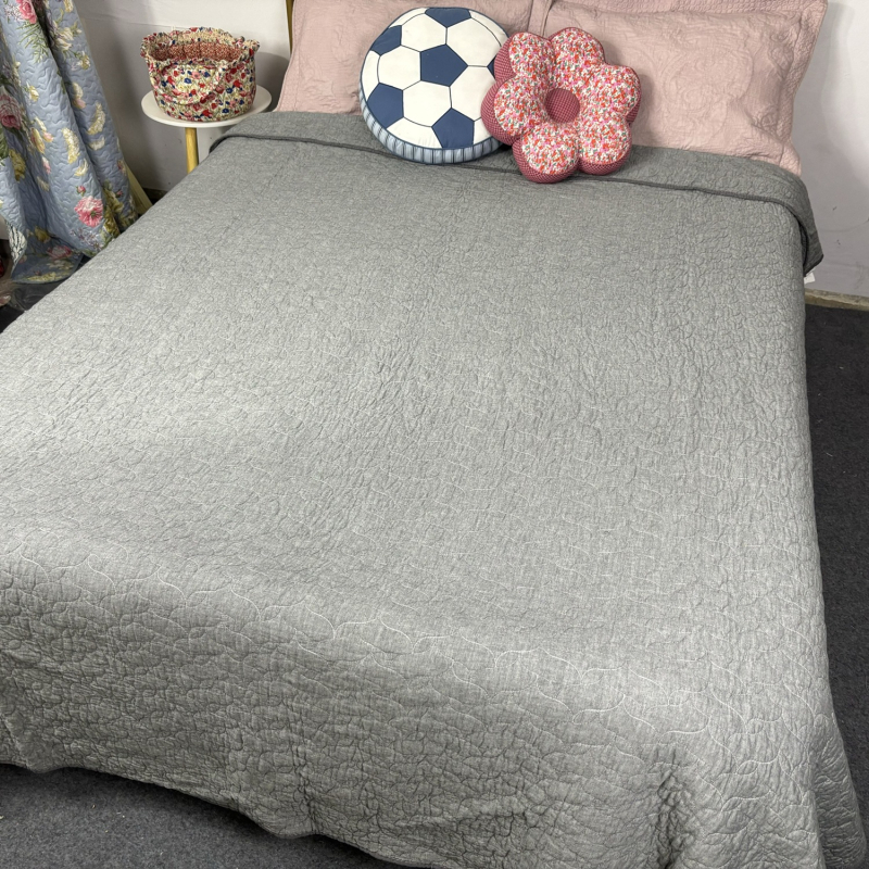 100% bavlnená quiltovaná plachta na posteľ, americký štýl, kvetinový vzor, twill tkanina, moderný minimalistický štýl