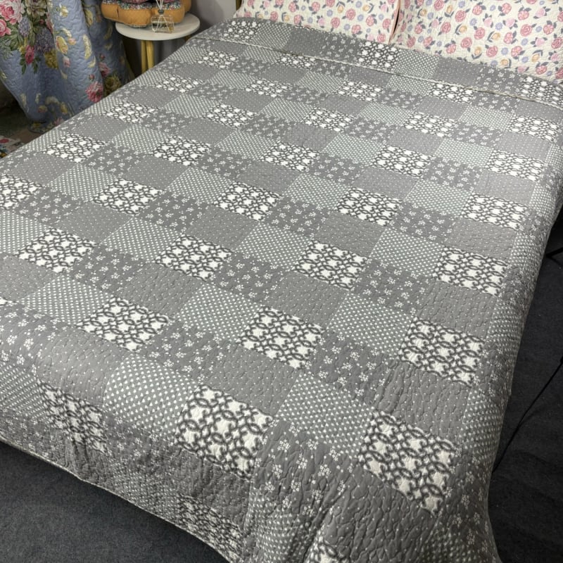 100% bavlnená quiltovaná plachta na posteľ, americký štýl, kvetinový vzor, twill tkanina, moderný minimalistický štýl