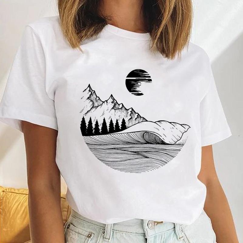 Γυναικείο κοντομάνικο T‑shirt με εκτύπωση καρδιάς και λουλουδιών, μέγεθος plus, ρετρό σχέδιο με γράμματα