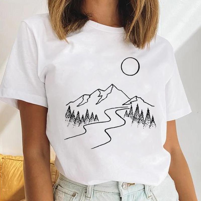 Γυναικείο κοντομάνικο T‑shirt με εκτύπωση καρδιάς και λουλουδιών, μέγεθος plus, ρετρό σχέδιο με γράμματα