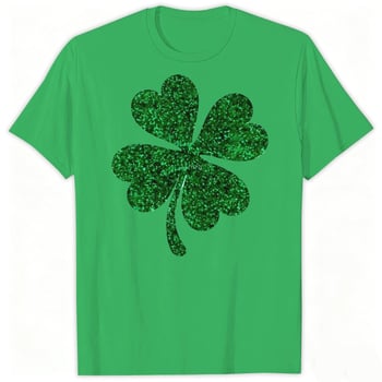Saint Patrick tričko s krátkymi rukávmi s karikatúrnym potlačou, okrúhly výstrih, letný casual, unisex
