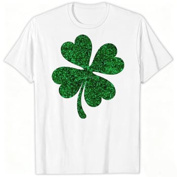 Saint Patrick tričko s krátkymi rukávmi s karikatúrnym potlačou, okrúhly výstrih, letný casual, unisex