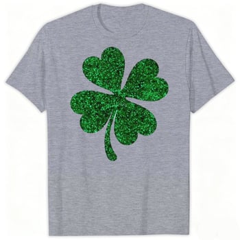 Saint Patrick tričko s krátkymi rukávmi s karikatúrnym potlačou, okrúhly výstrih, letný casual, unisex