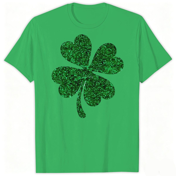 Saint Patrick tričko s krátkymi rukávmi s karikatúrnym potlačou, okrúhly výstrih, letný casual, unisex