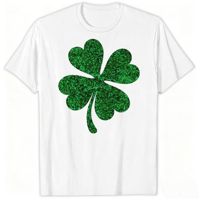 Saint Patrick tričko s krátkymi rukávmi s karikatúrnym potlačou, okrúhly výstrih, letný casual, unisex