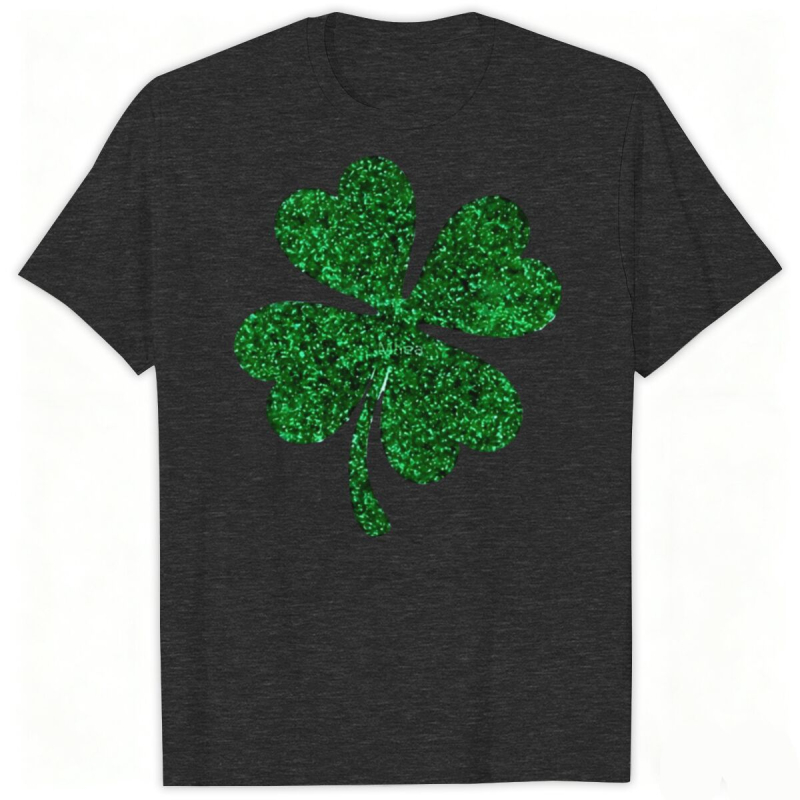 Saint Patrick tričko s krátkymi rukávmi s karikatúrnym potlačou, okrúhly výstrih, letný casual, unisex