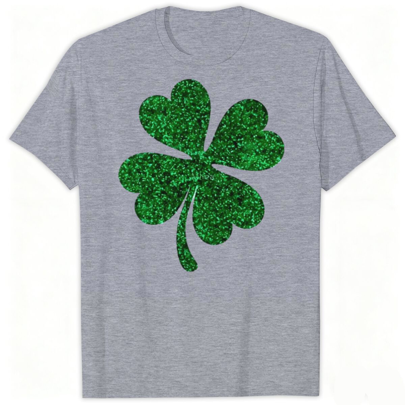 Saint Patrick tričko s krátkymi rukávmi s karikatúrnym potlačou, okrúhly výstrih, letný casual, unisex