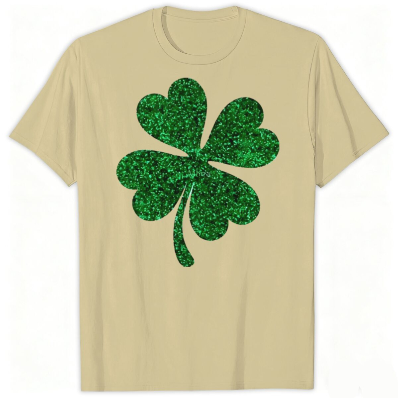 Saint Patrick tričko s krátkymi rukávmi s karikatúrnym potlačou, okrúhly výstrih, letný casual, unisex