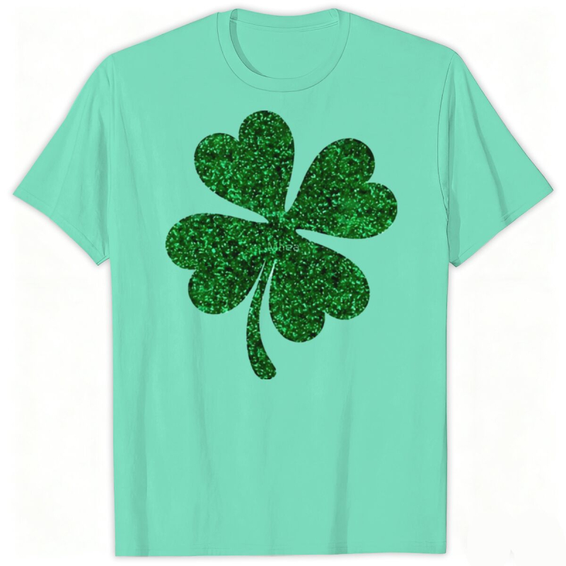 Saint Patrick tričko s krátkymi rukávmi s karikatúrnym potlačou, okrúhly výstrih, letný casual, unisex