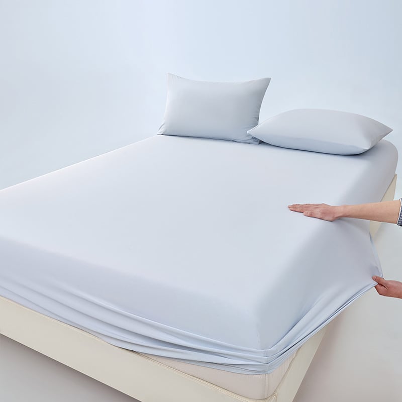 Ice Silk nyári gumis lepedő háromrészes készlet – hűsítő és selymes tapintású, rugalmas spandex, teljes körű védőhuzat egyszemélyes ágyhoz