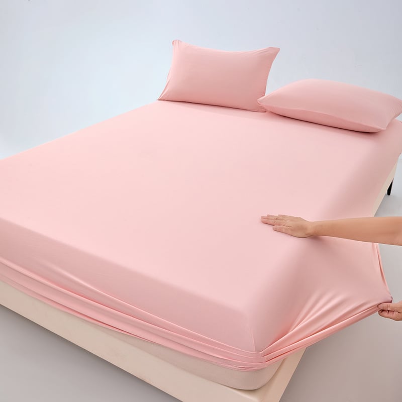 Ice Silk nyári gumis lepedő háromrészes készlet – hűsítő és selymes tapintású, rugalmas spandex, teljes körű védőhuzat egyszemélyes ágyhoz