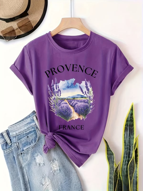 Tričko s potlačou Levanduľa z Provence, francúzsky vzor košele