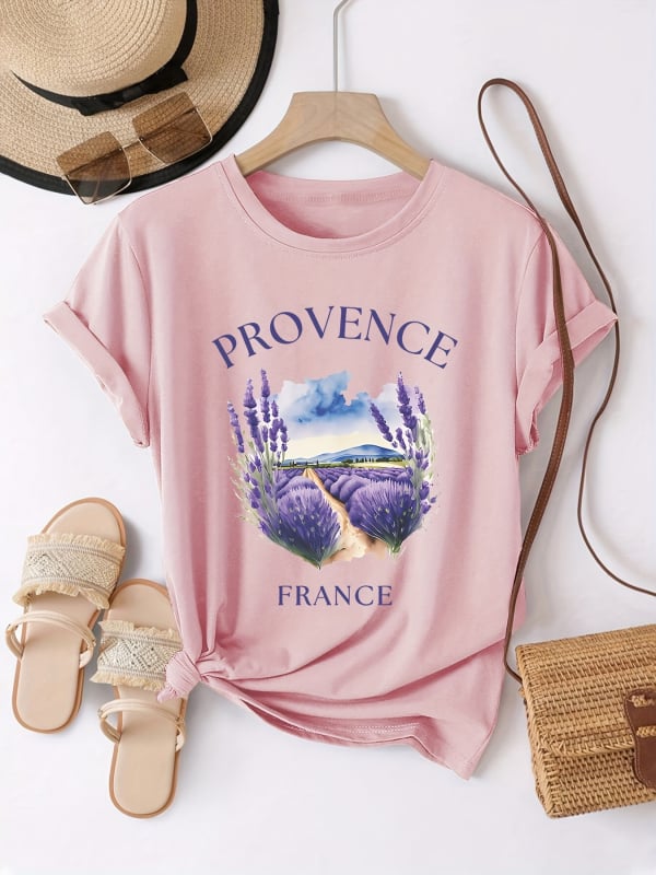 Tričko s potlačou Levanduľa z Provence, francúzsky vzor košele
