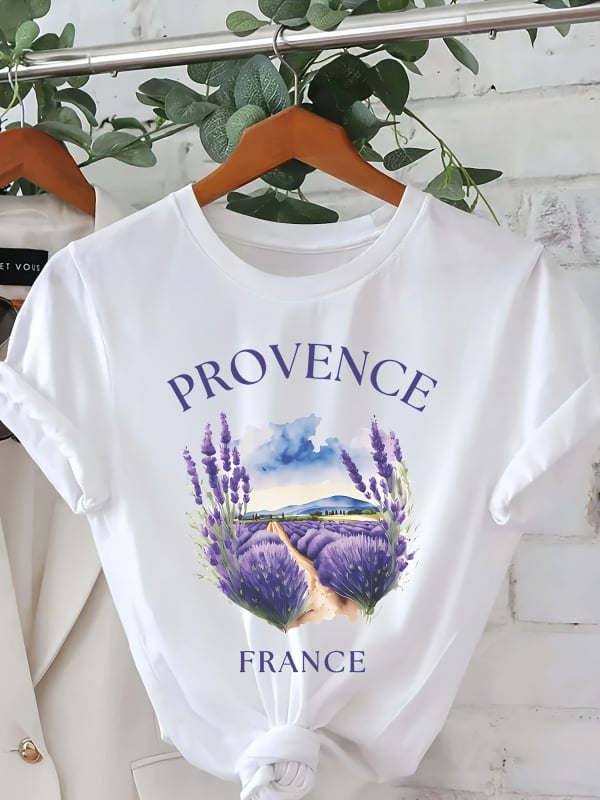 Tričko s potlačou Levanduľa z Provence, francúzsky vzor košele