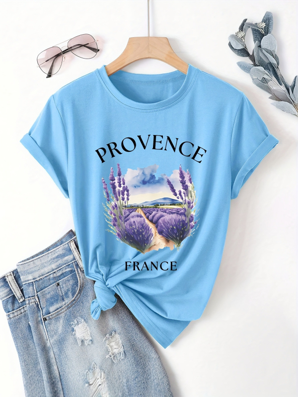 Tričko s potlačou Levanduľa z Provence, francúzsky vzor košele