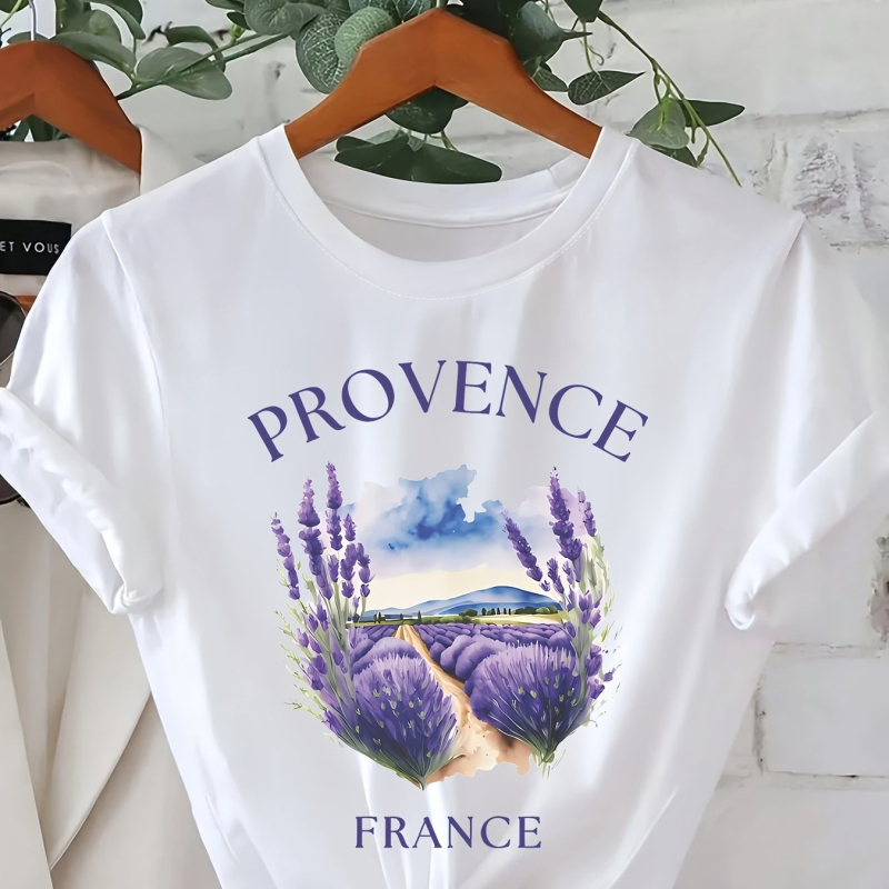 Tričko s potlačou Levanduľa z Provence, francúzsky vzor košele