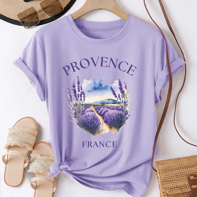 Tričko s potlačou Levanduľa z Provence, francúzsky vzor košele