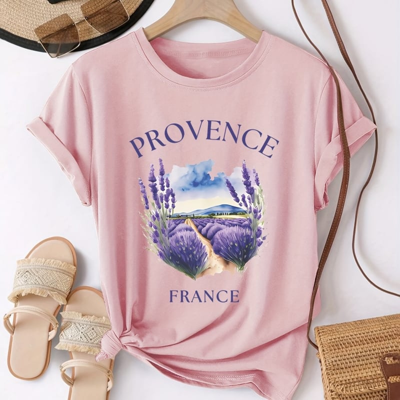 Tričko s potlačou Levanduľa z Provence, francúzsky vzor košele