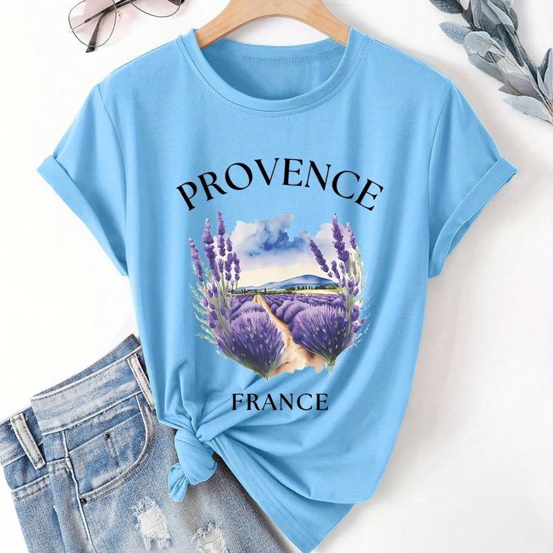 Tričko s potlačou Levanduľa z Provence, francúzsky vzor košele