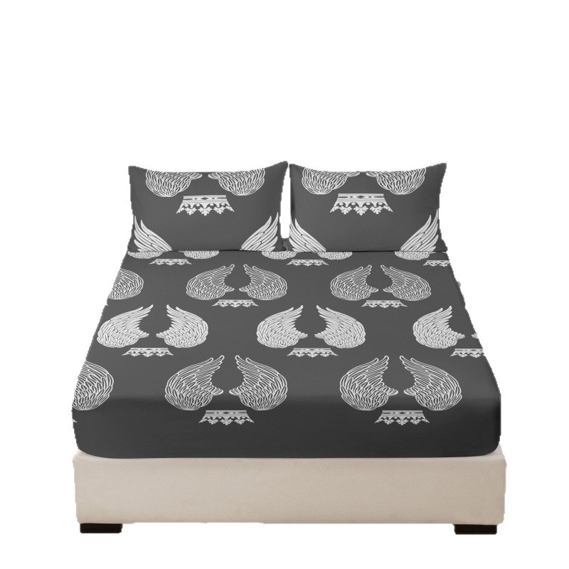 Nyomtatott flanel ágyneműkészlet geometriai mintával, 4 részes, egész éves, ágyméret 1,5 m
