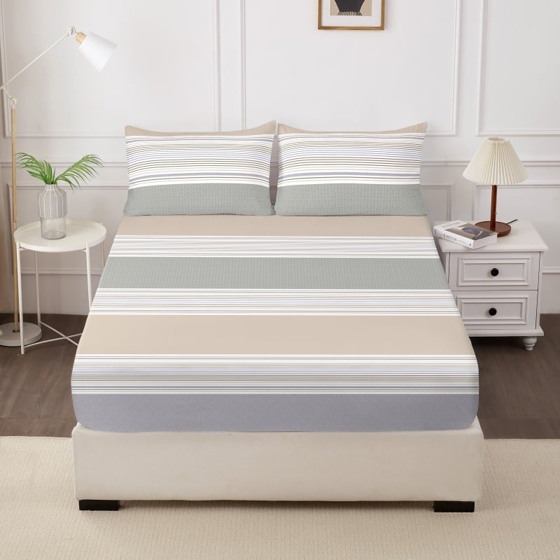 Nyomtatott flanel ágyneműkészlet geometriai mintával, 4 részes, egész éves, ágyméret 1,5 m