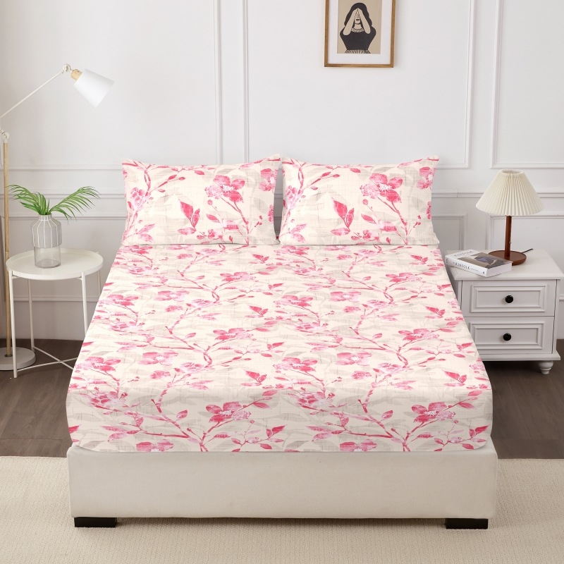 Nyomtatott flanel ágyneműkészlet geometriai mintával, 4 részes, egész éves, ágyméret 1,5 m