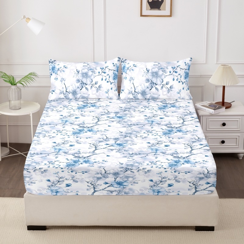 Nyomtatott flanel ágyneműkészlet geometriai mintával, 4 részes, egész éves, ágyméret 1,5 m