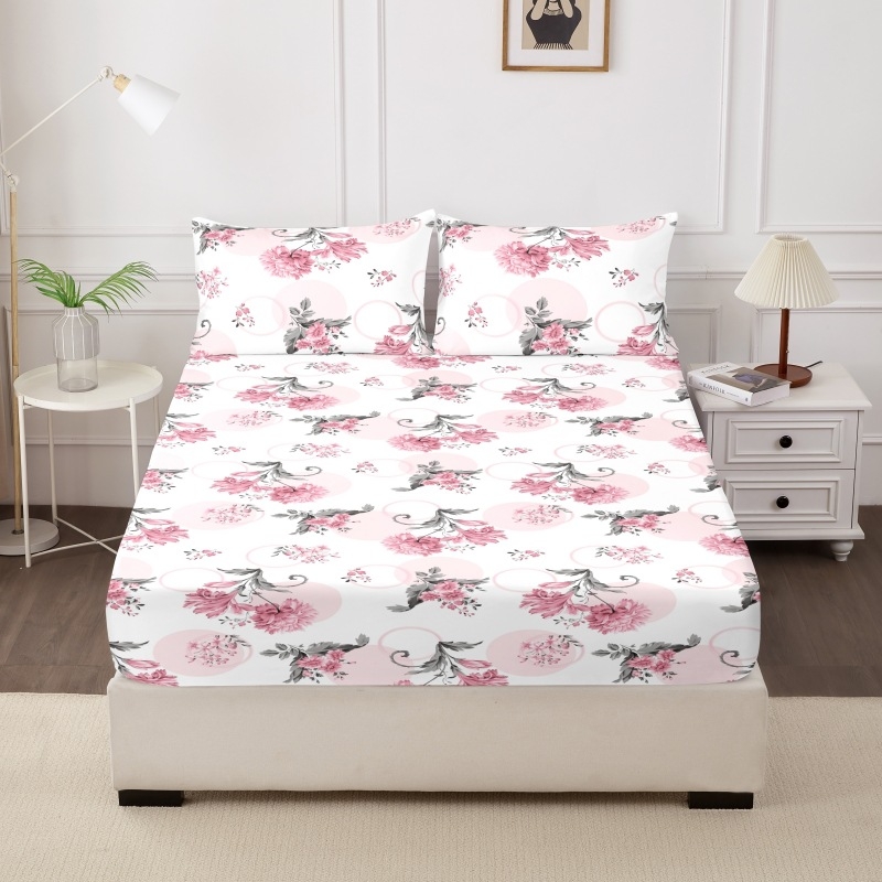 Nyomtatott flanel ágyneműkészlet geometriai mintával, 4 részes, egész éves, ágyméret 1,5 m