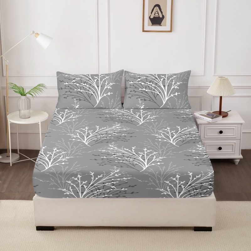 Nyomtatott flanel ágyneműkészlet geometriai mintával, 4 részes, egész éves, ágyméret 1,5 m