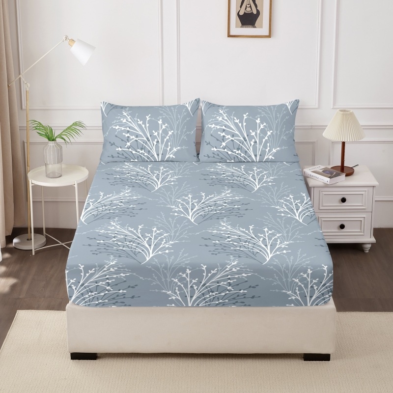 Nyomtatott flanel ágyneműkészlet geometriai mintával, 4 részes, egész éves, ágyméret 1,5 m