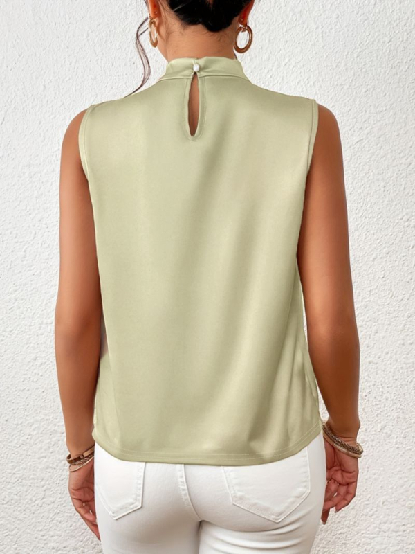 Dámska bezruková vesta v mestskom štýle, krátka dĺžka, jednofarebná, tkanina Milk Silk, 95% polyester.