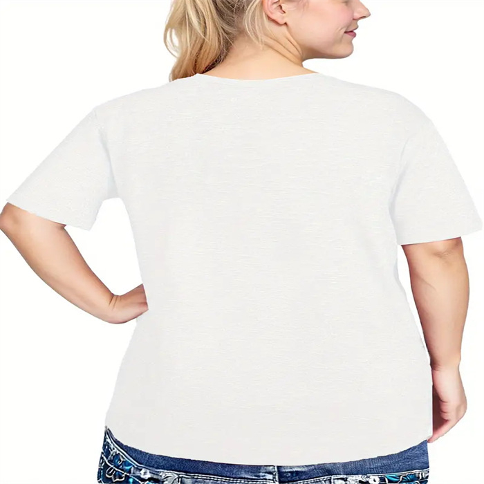Tricou de vară pentru femei cu imprimeu – casual, drăguț, mâneci scurte, guler rotund, croială lejeră