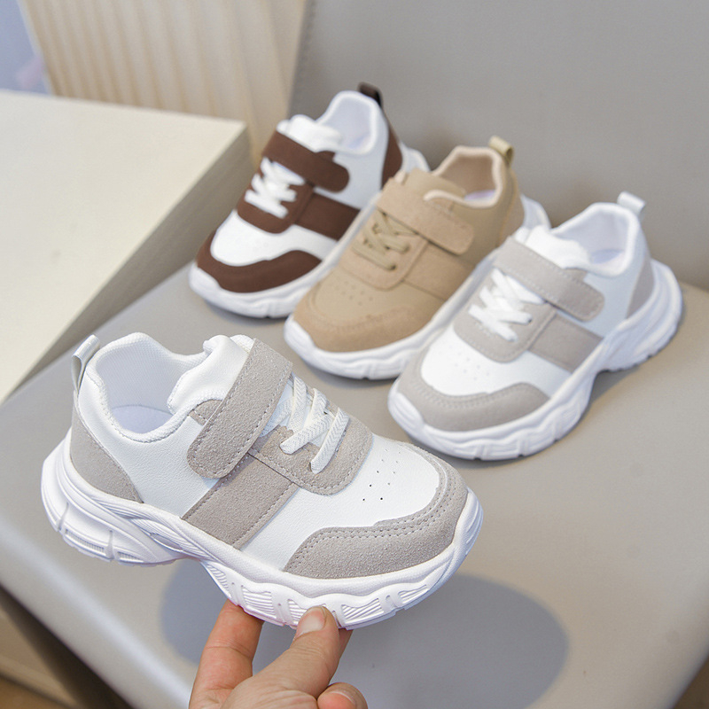 2026 Dječje prozračne bijele tenisice s mrežastim gornjim dijelom, Velcro zatvarač, unisex za proljeće–jesen