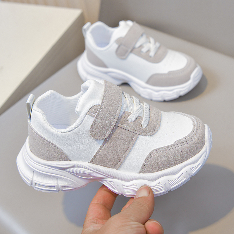 2026 Dječje prozračne bijele tenisice s mrežastim gornjim dijelom, Velcro zatvarač, unisex za proljeće–jesen