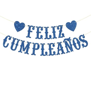 Csillogó papír Feliz Cumpleaños — spanyol születésnapi banner-girland