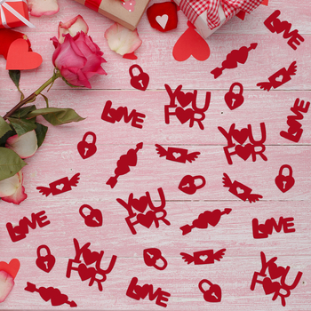 100 броя сърцевидни конфети за Свети Валентин с надпис LOVE, декорация за предложение и сватба, хвърляне, модел FZX-100