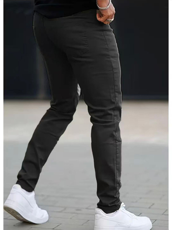 Pánske slim-fit casual nohavice, jednofarebné, európsko-americký štýl