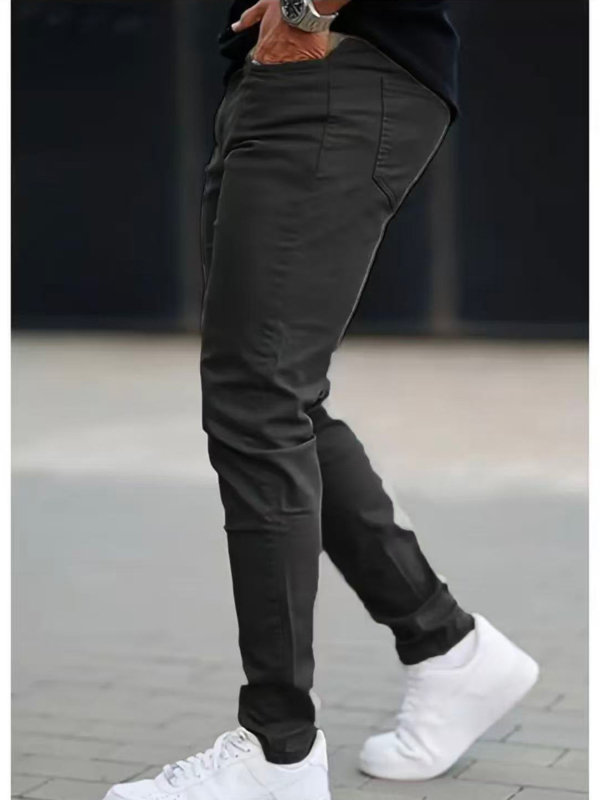 Pánske slim-fit casual nohavice, jednofarebné, európsko-americký štýl