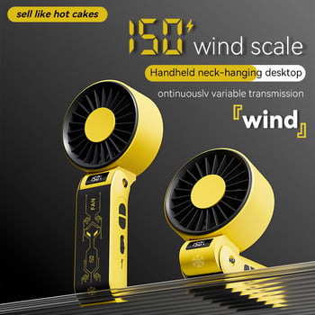 Sklopný prenosný USB ventilátor s možnosťou zavěšenia na krk a stolného použitia, silný vietor, vstavaná batéria, 6 lopatiek alebo viac, bezkefový motor, tichý chod.